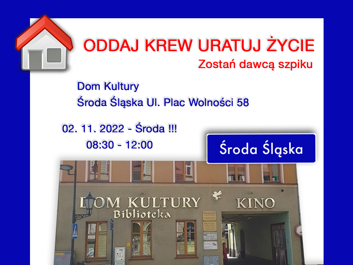 Akcja krwiodawstwa w Środzie Śląskiej - 02.11.2022 r.