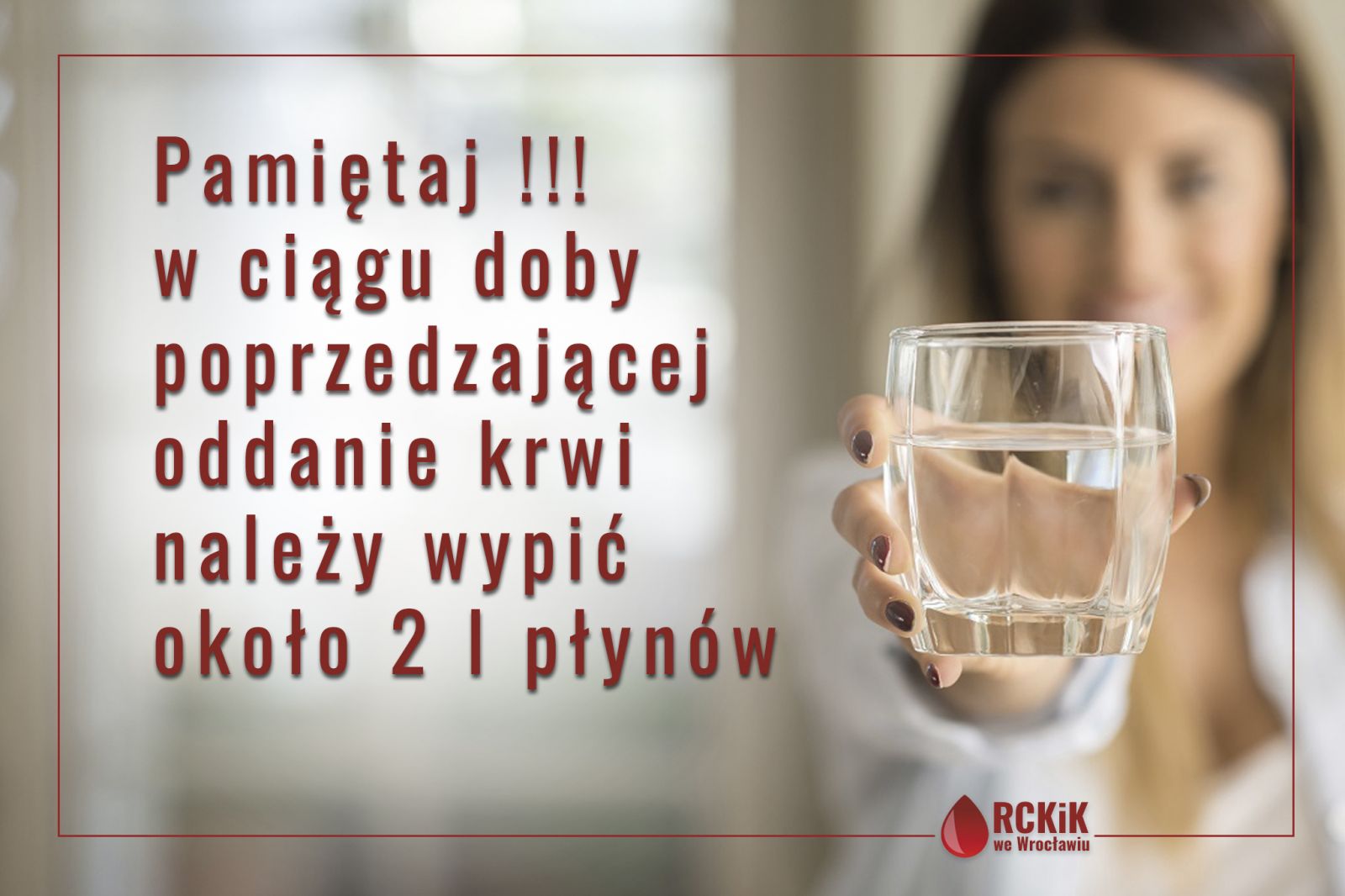 Pamiętaj o odpowiednim nawodnieniu przed oddaniem krwi