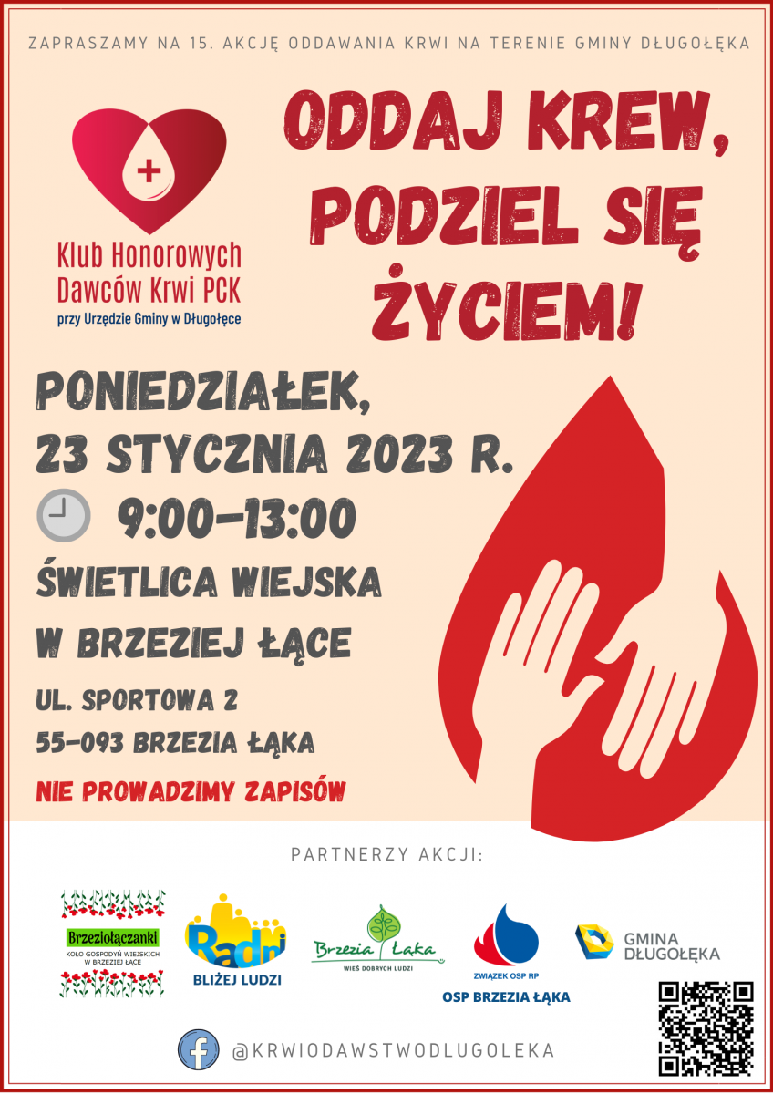 Akcja krwiodawstwa w Brzeziej Łące - 23.01.2023 r.