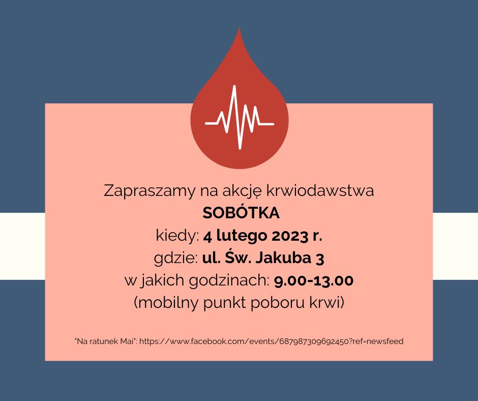 Akcja krwiodawstwa w Sobótce - 4.02.2023 r.