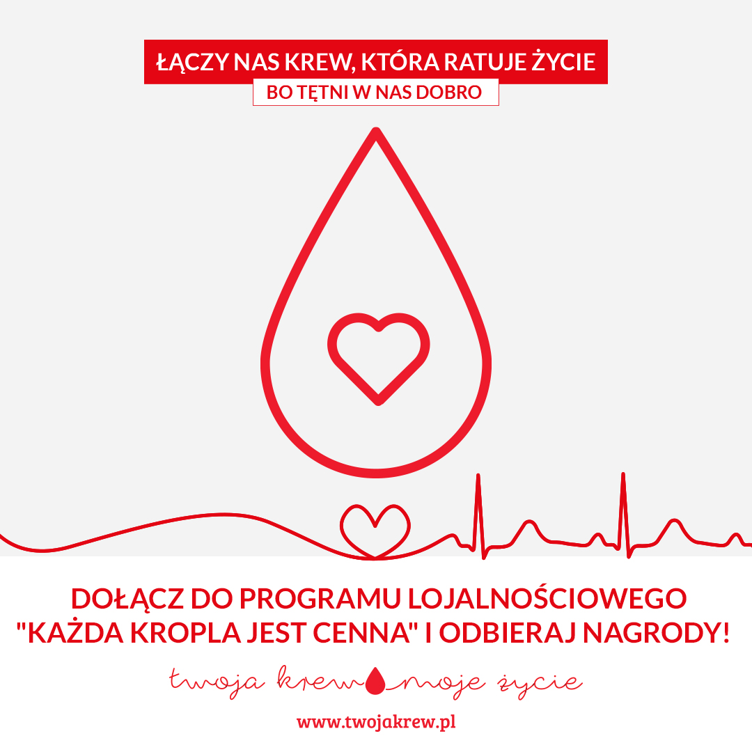 Przypominamy o programie lojalnościowym dla Krwiodawców