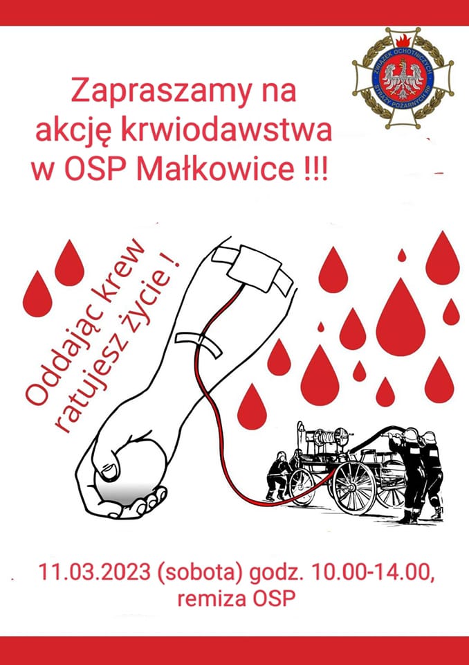 Akcja krwiodawstwa w Małkowicach - 11.03.2023 r.