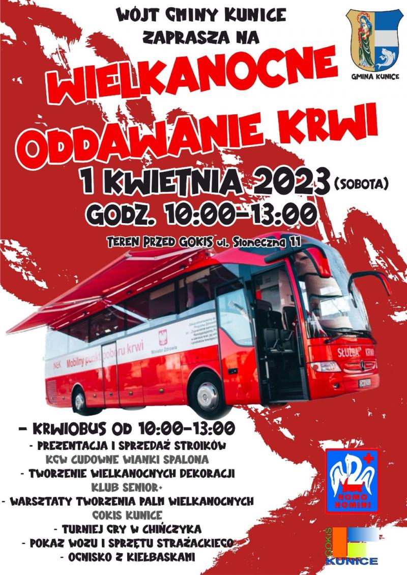 Akcja krwiodawstwa w Kunicach - 1.04.2023 r.