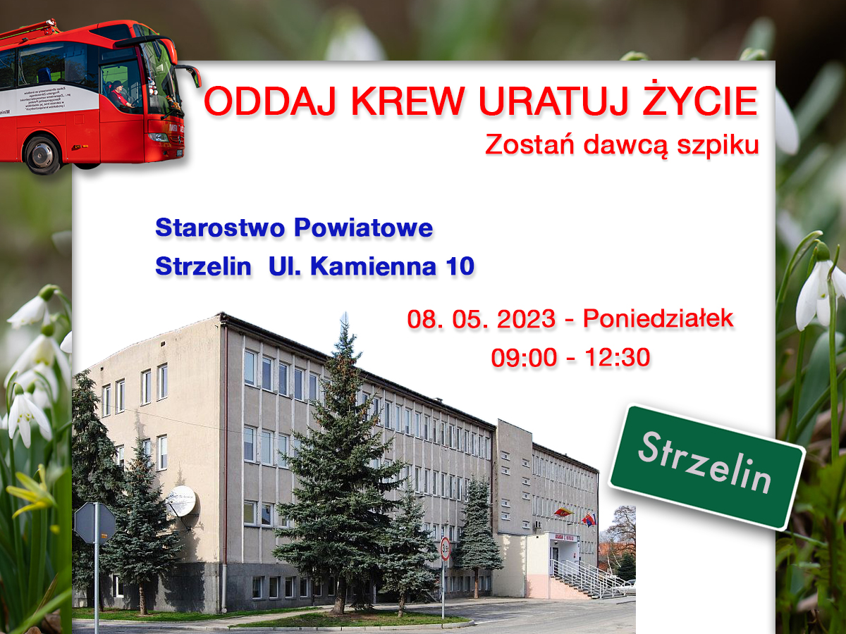 Akcja krwiodawstwa w Strzelinie - 8.05.2023 r.