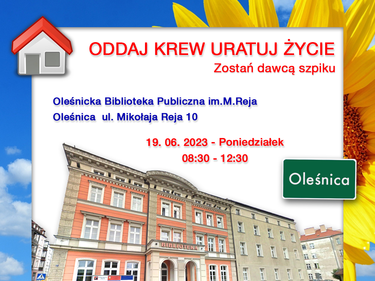 Akcja krwiodawstwa w Oleśnicy - 19.06.2023 r.