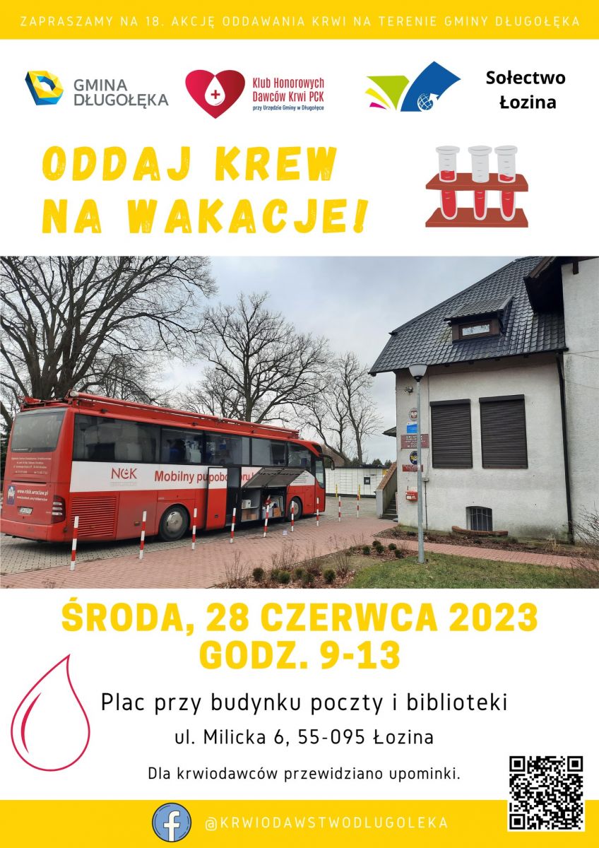 Akcja krwiodawstwa w Łozinie - 28.06.2023 r.