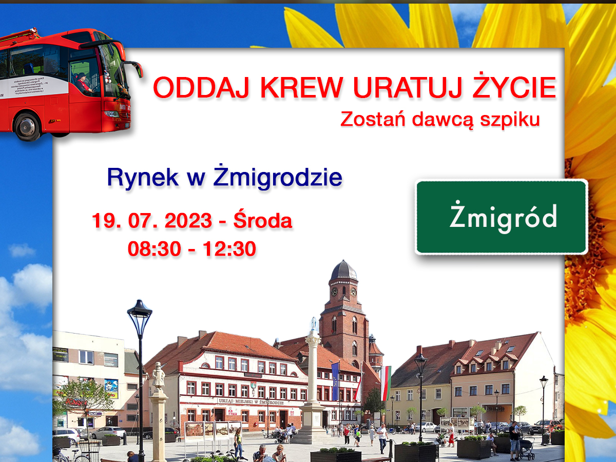 Akcja krwiodawstwa w Żmigrodzie - 19.07.2023 r.
