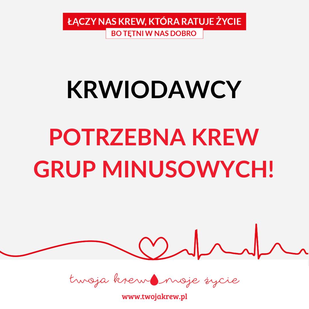 Masz krew grupy ujemnej? Czekamy właśnie na Ciebie!