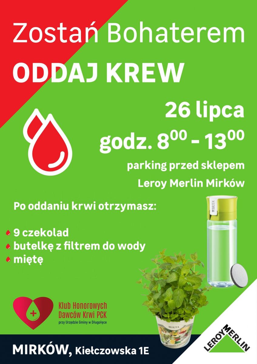 Akcja krwiodawstwa w Mirkowie - 26.07.2023 r.