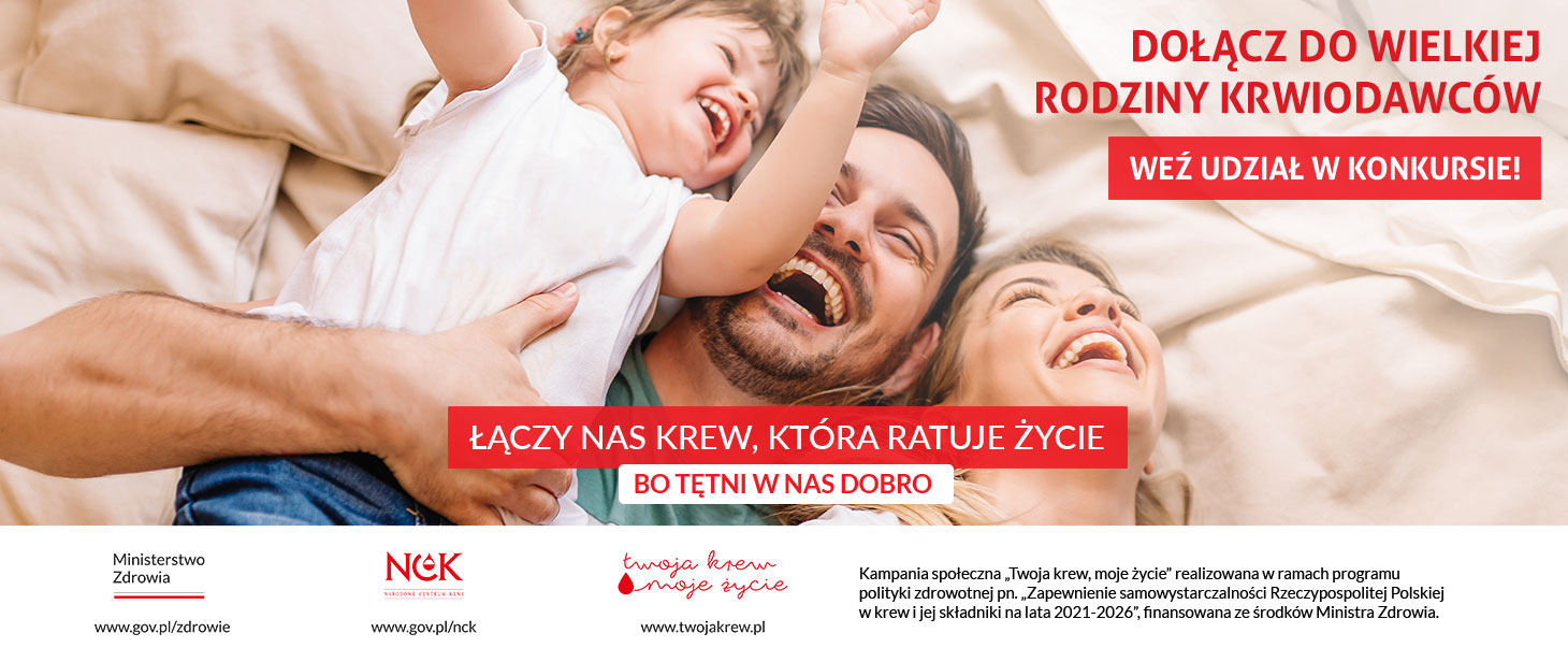 Termin nadsyłania prac  mija 31.08.2023 r - OGÓLNOPOLSKI KONKURS EDUKACYJNY PT. „W WIELKIEJ RODZINIE KRWIODAWCÓW”