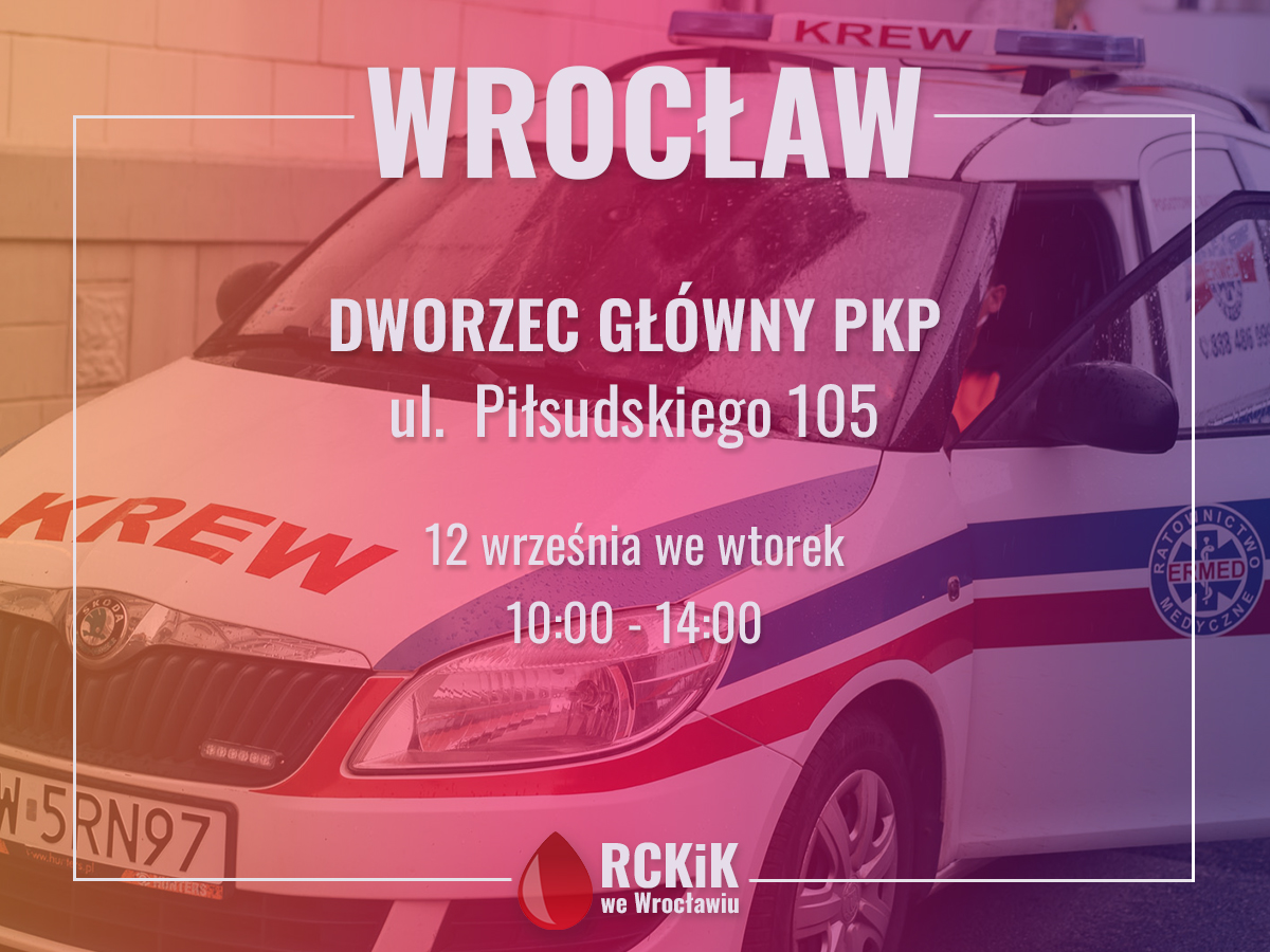 Akcja krwiodawstwa przed Dworcem Głównym PKP we Wrocławiu