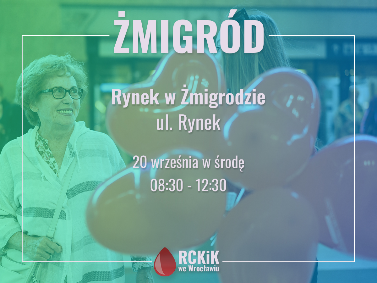 W środę nasz mobilny punkt pobierania krwi zaparkuje na Rynku w Żmigrodzie