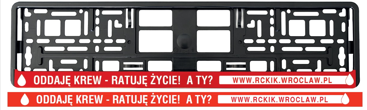 Dla każdego, kto dziś i jutro odda krew w naszym mobilnym punkcie przygotowaliśmy ramki na tablice rejestracyjne.