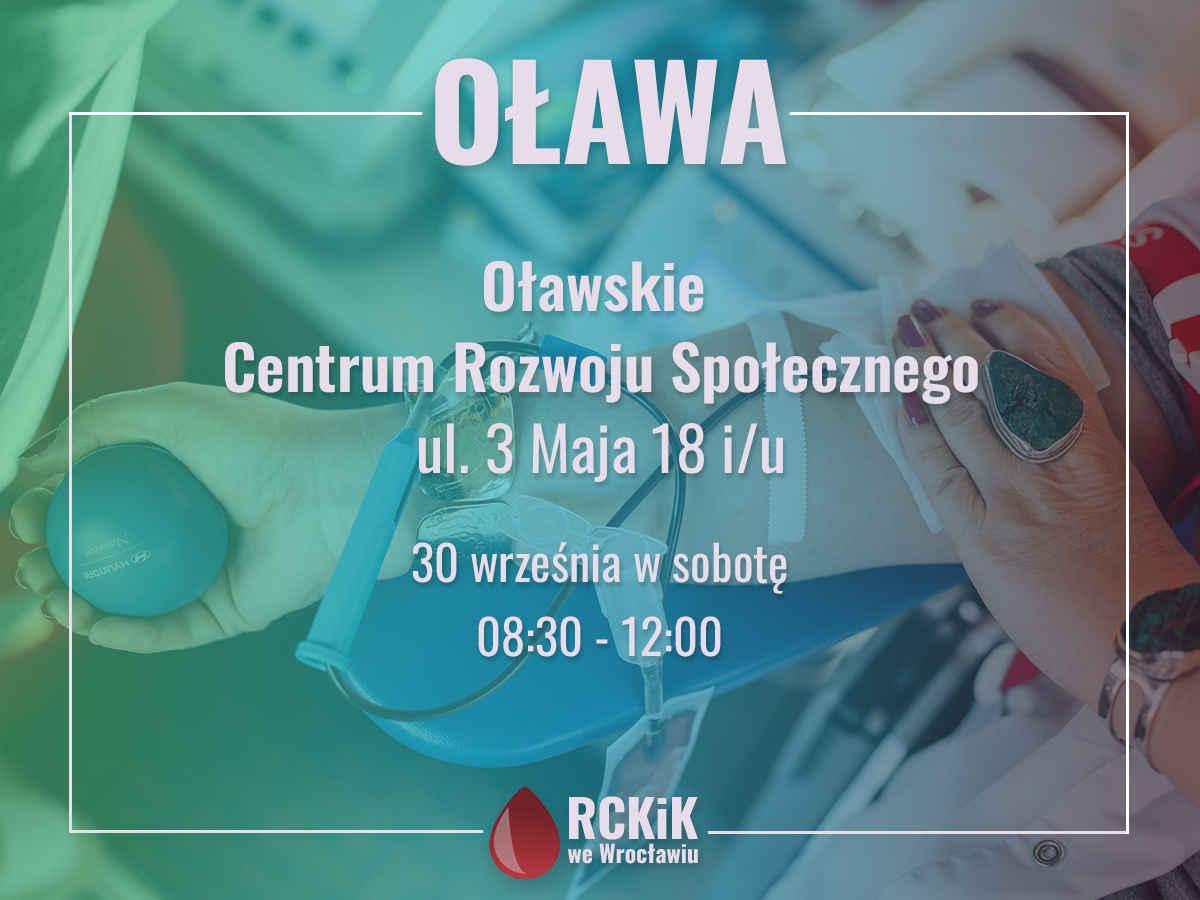 Akcja krwiodawstwa w Oławie - 30.09.2023 r.
