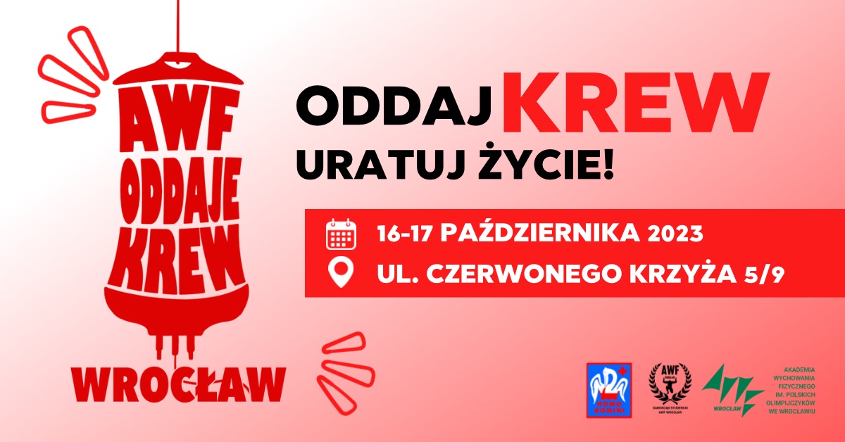 AWF oddaje krew! - edycja jesienna w RCKiK we Wrocławiu