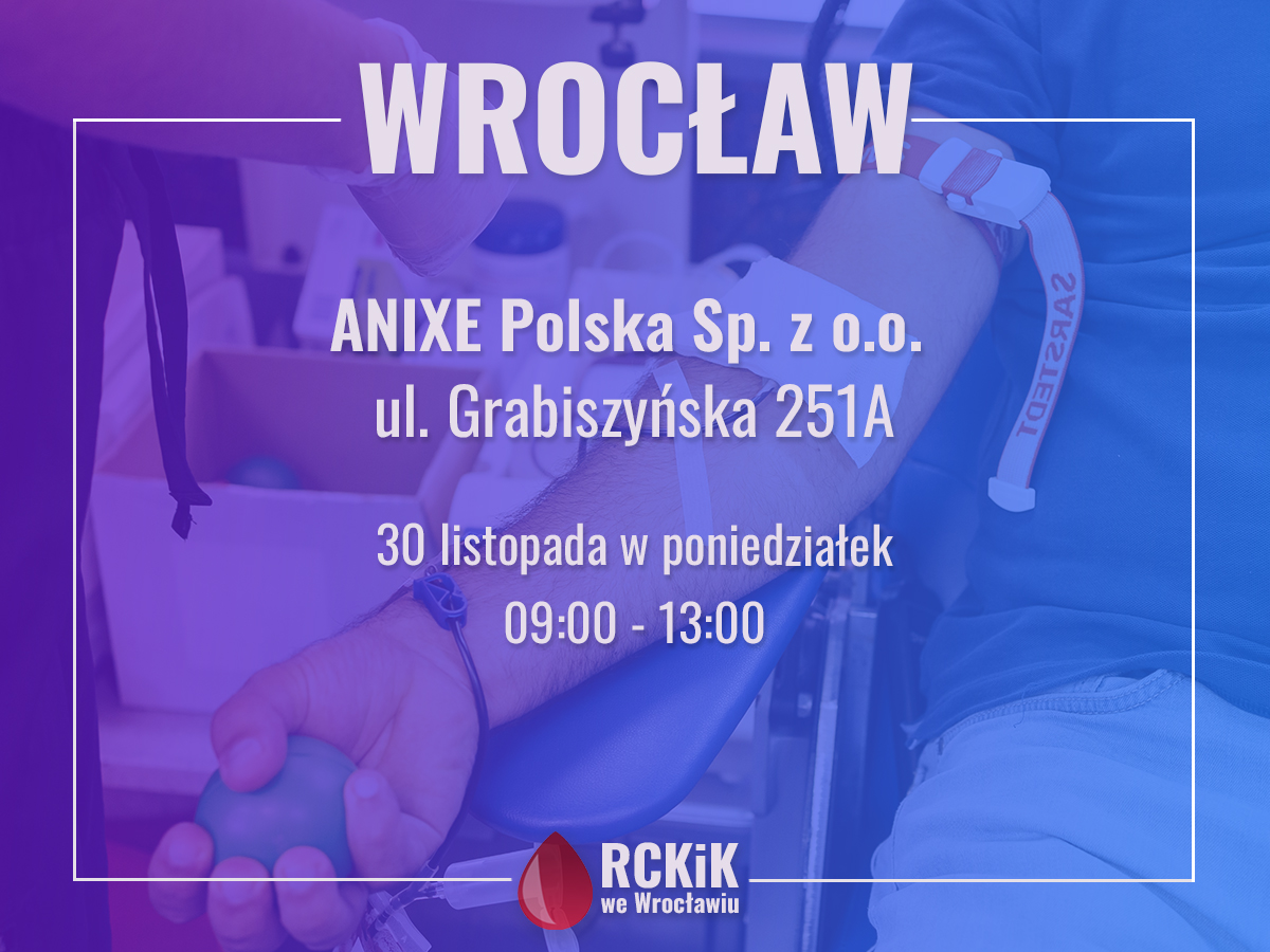 Akcja krwiodawstwa we Wrocławiu - 30.10.2023 r.