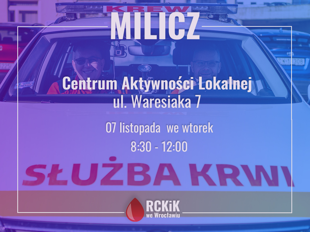 Akcja krwiodawstwa w Miliczu - 7.11.2023 r.