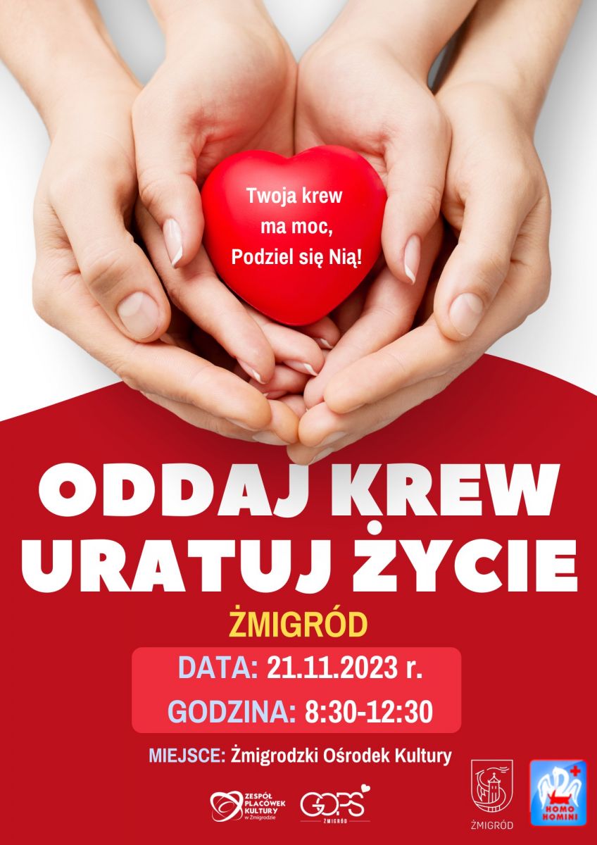Uwaga! Zmiana miejsca akcji w Żmigrodzie - 21.11.2023 r.