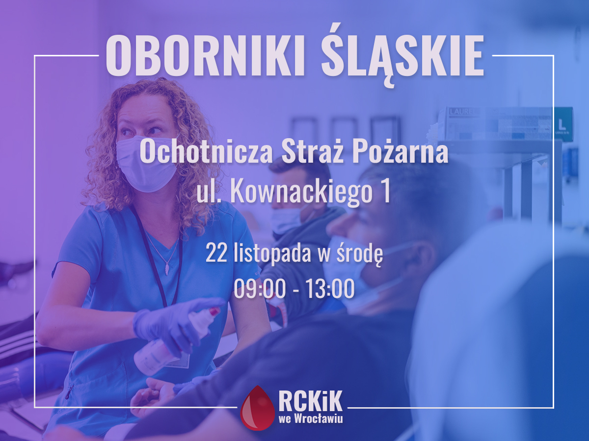 Akcja krwiodawstwa w Obornikach Śląskich - 22.11.2023 r.