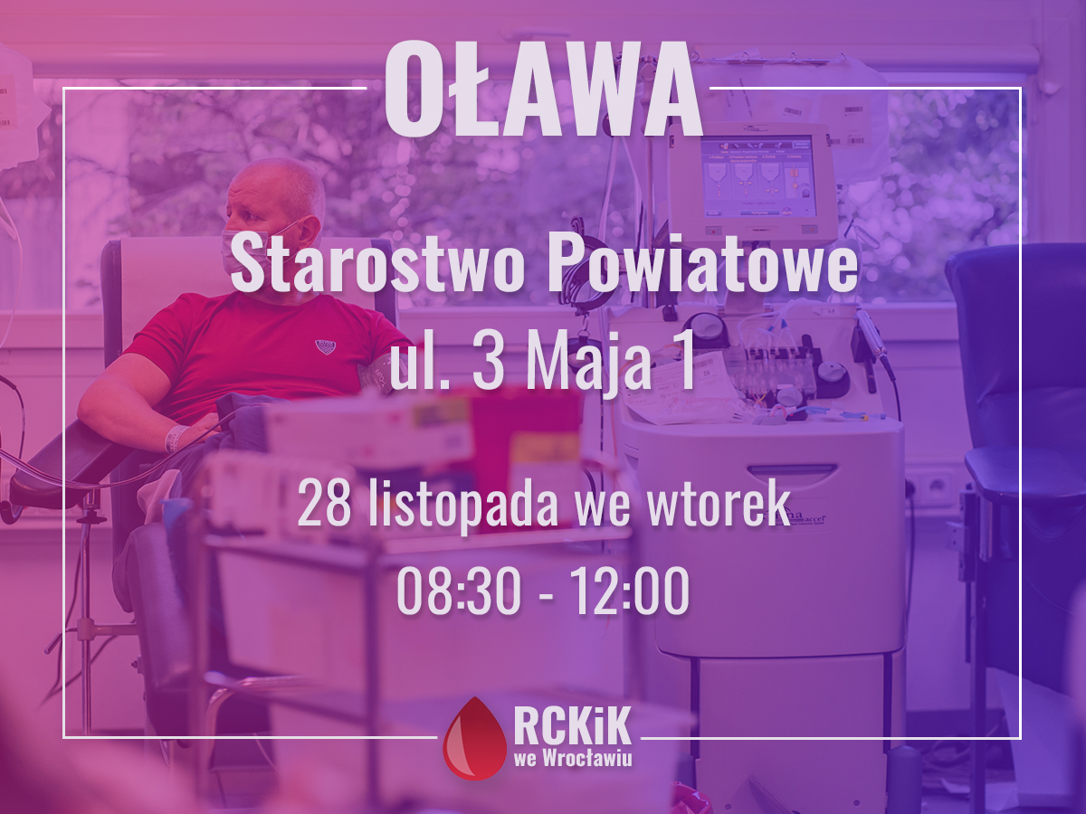 Akcja krwiodawstwa w Oławie - 28.11.2023 r.