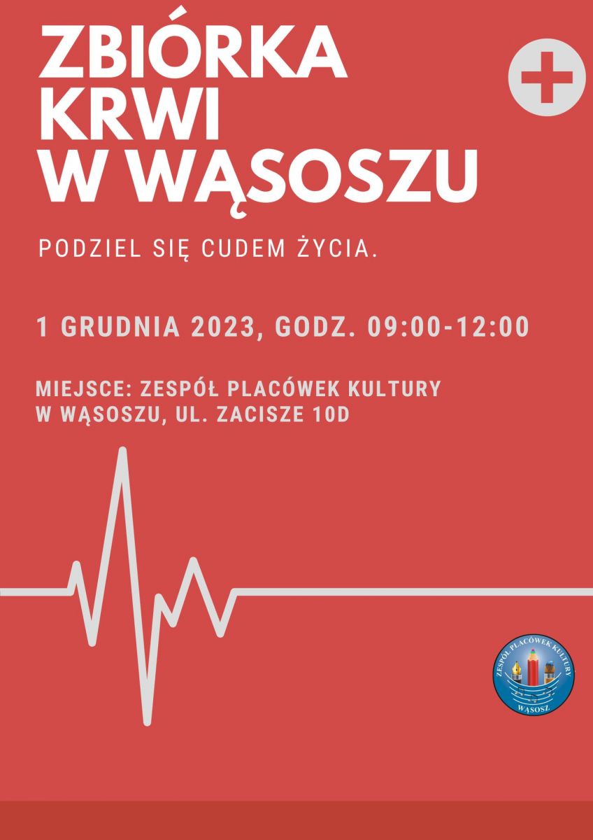 Akcja krwiodawstwa w Wąsoszu - 1.12.2023 r.