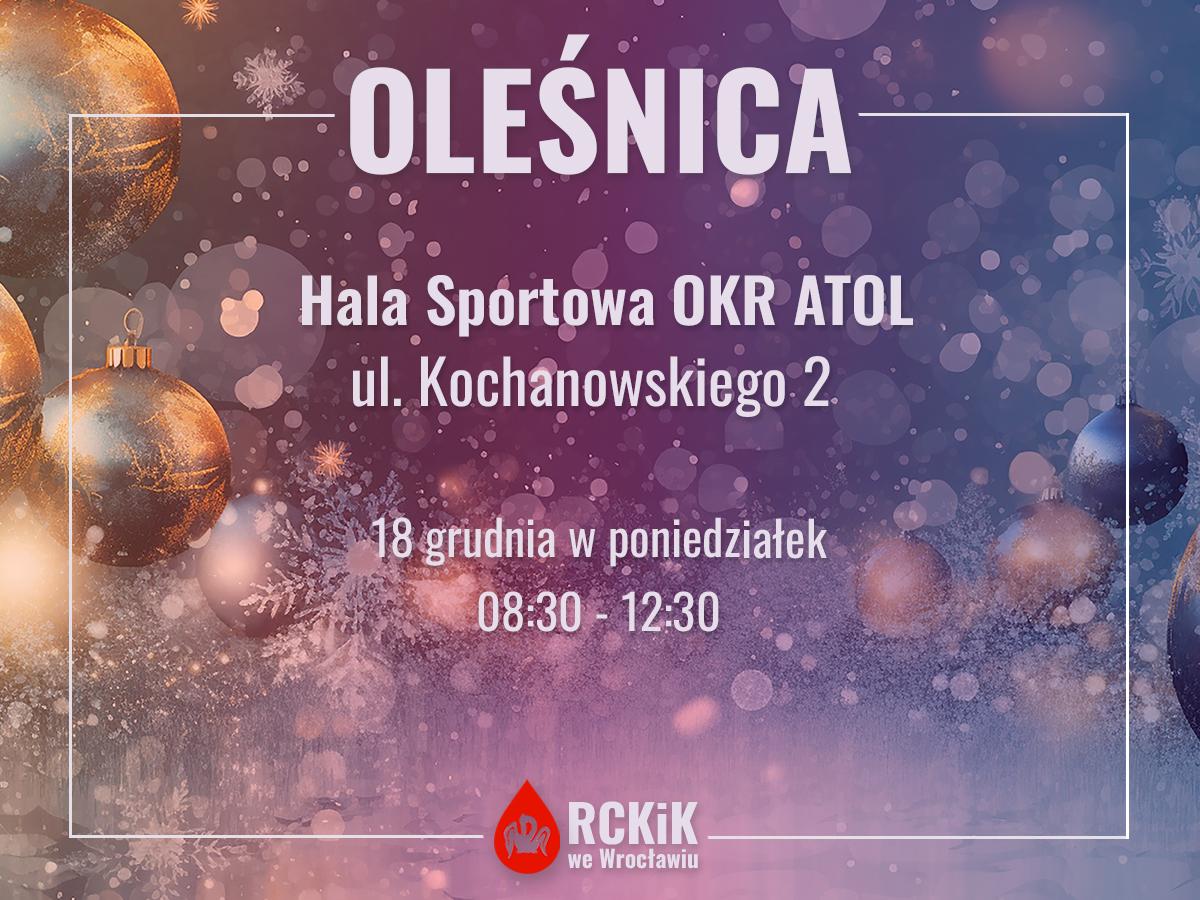 Dziś (poniedziałek) jesteśmy w Oleśnicy