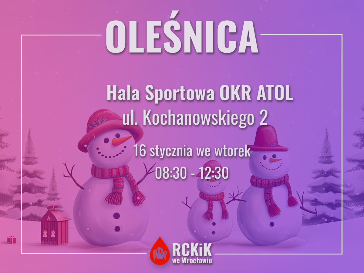 Akcja krwiodawstwa w Oleśnicy - 16.01.2024 r.