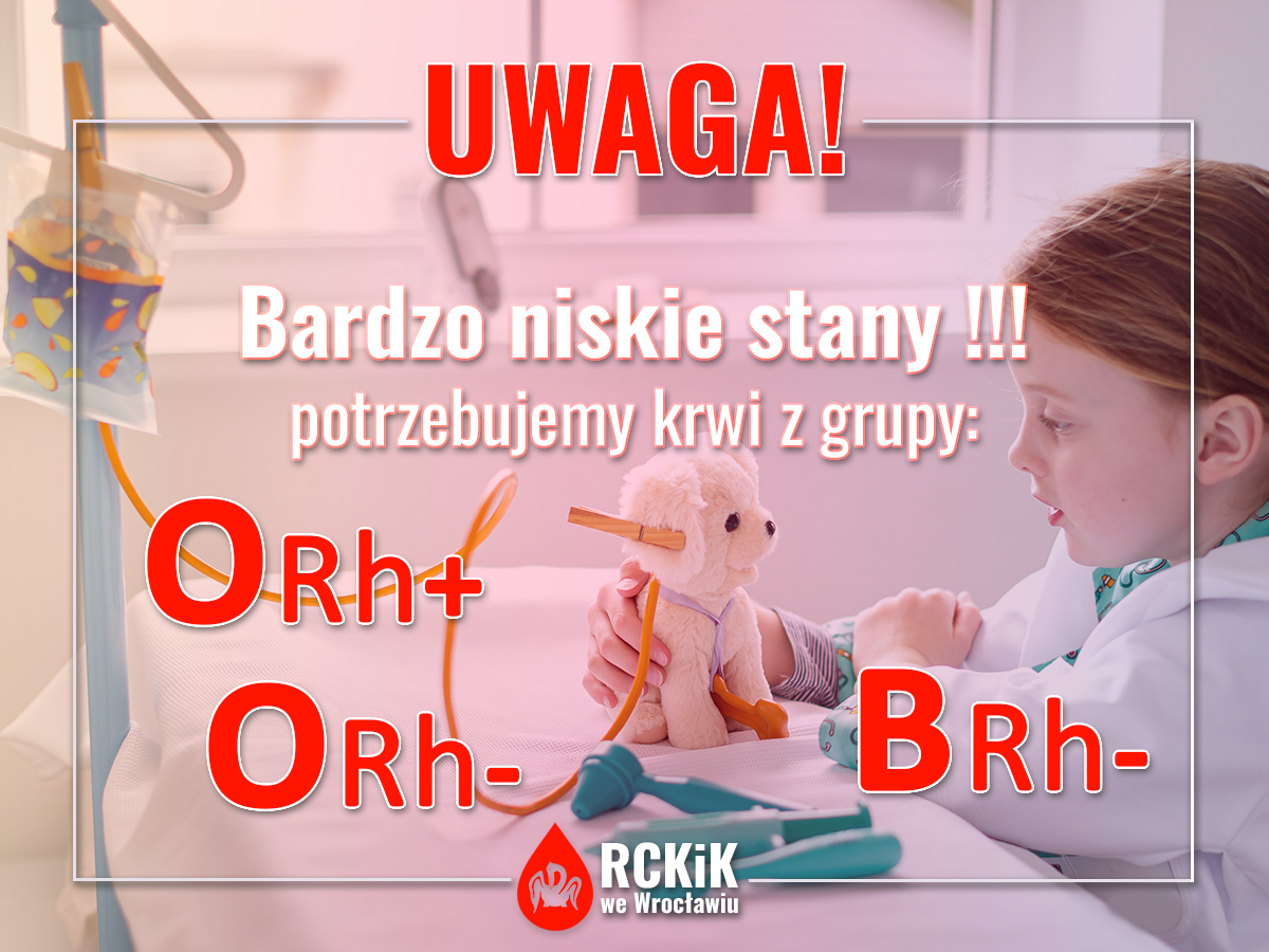 Nadal potrzebujemy krwi szczególnie grup ujemnych