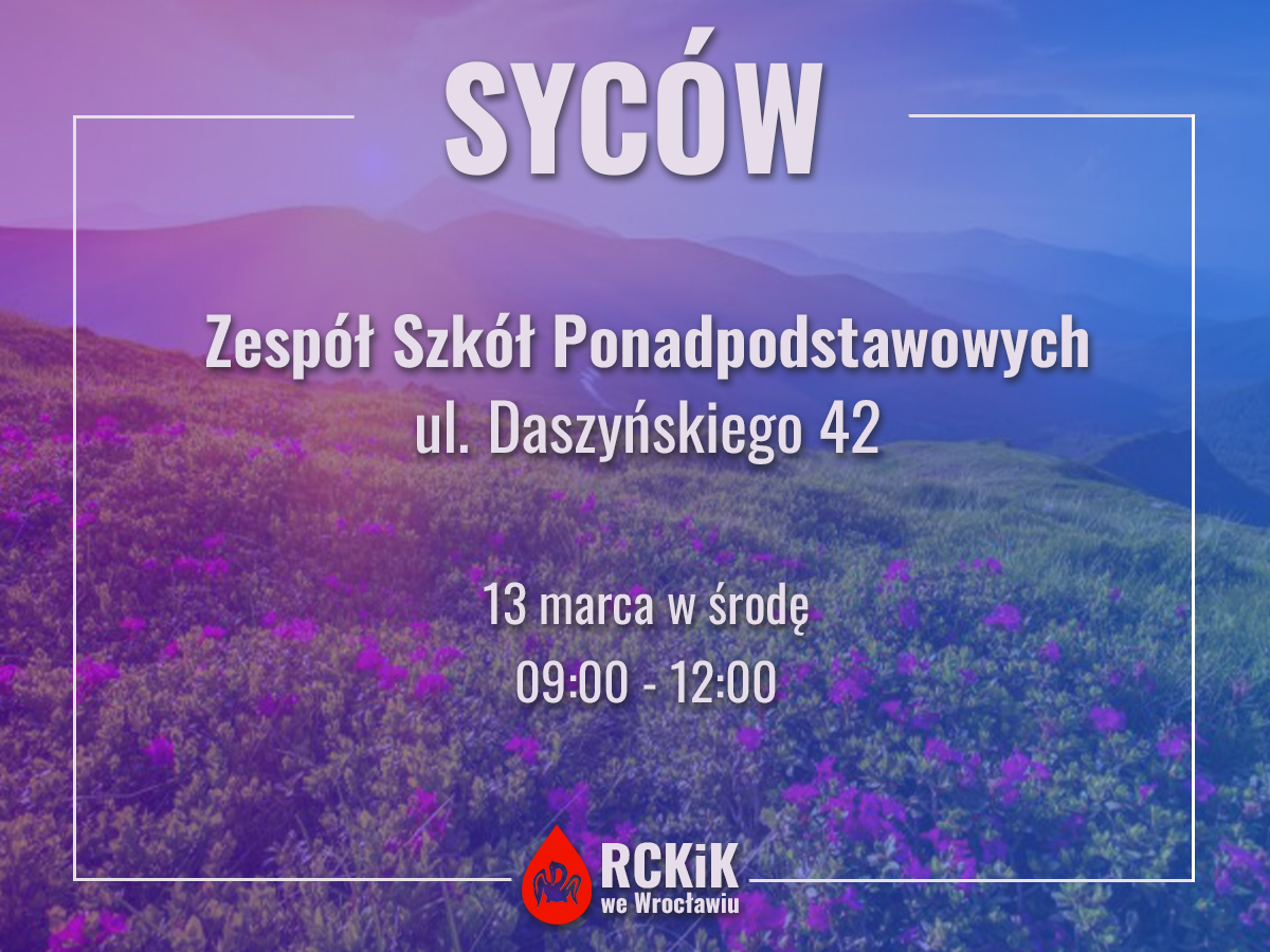 W środę pobieramy krew w Sycowie