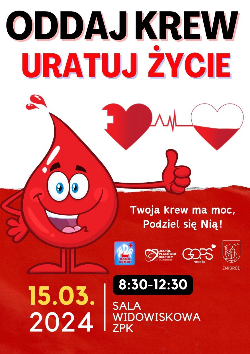 Akcja krwiodawstwa w Żmigrodzie - 15.03.2024 r.