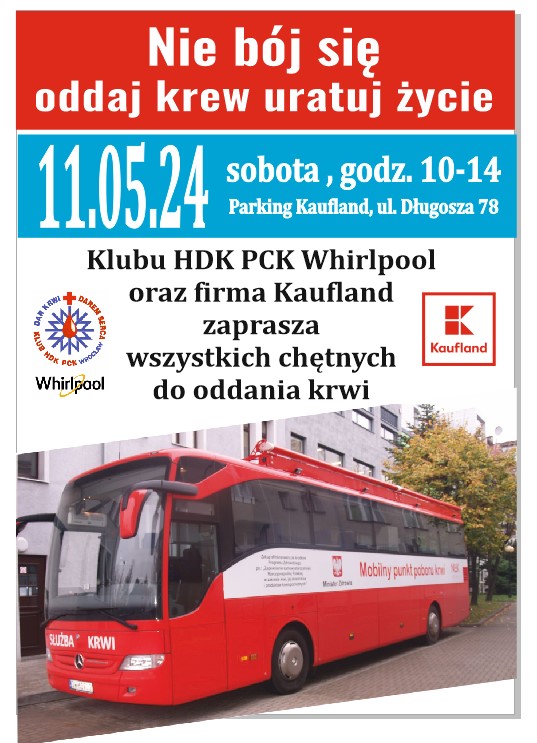 Zapraszamy na akcję krwiodawstwa - 11.05.2024 r.