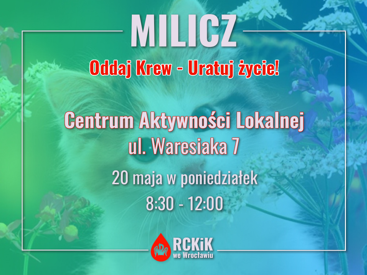 Akcja krwiodawstwa w Miliczu - 20.05.2024 r.