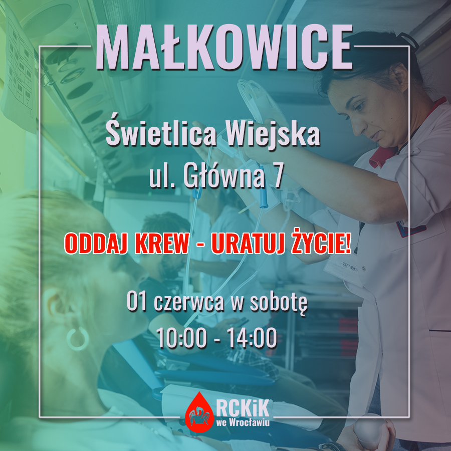 Akcja krwiodawstwa w Małkowicach - 1.06.2024 r.