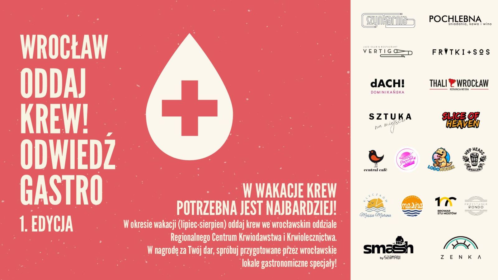 Oddaj krew, odwiedź gastro - akcja trwa do końca sierpnia