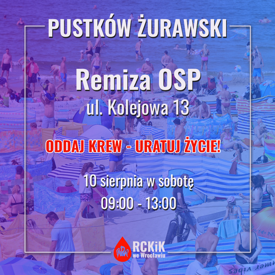 Akcja krwiodawstwa w Pustkowie Żurawskim  - 10.08.2024 r.