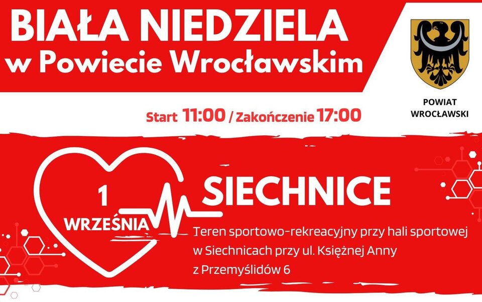 Oddaj krew podczas Białej Niedzieli w Siechnicach i odbierz prezent niespodziankę - 1.09.2024 r.