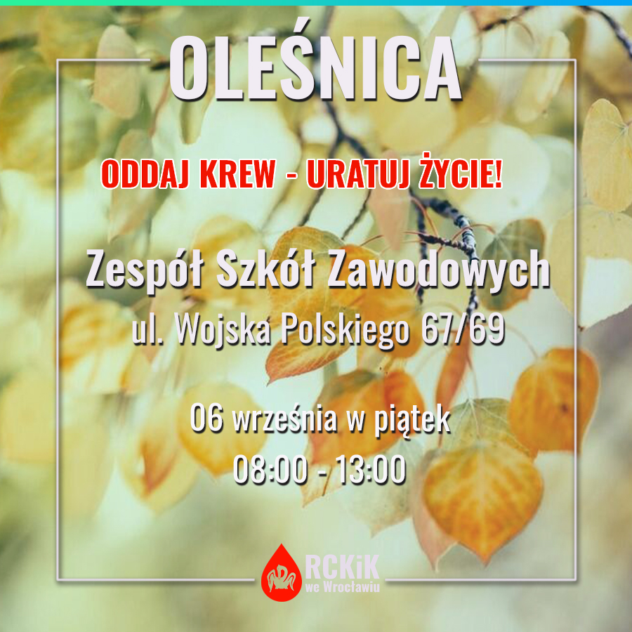 Akcja krwiodawstwa w Zespole Szkół w Oleśnicy - 06.09.2024 r.