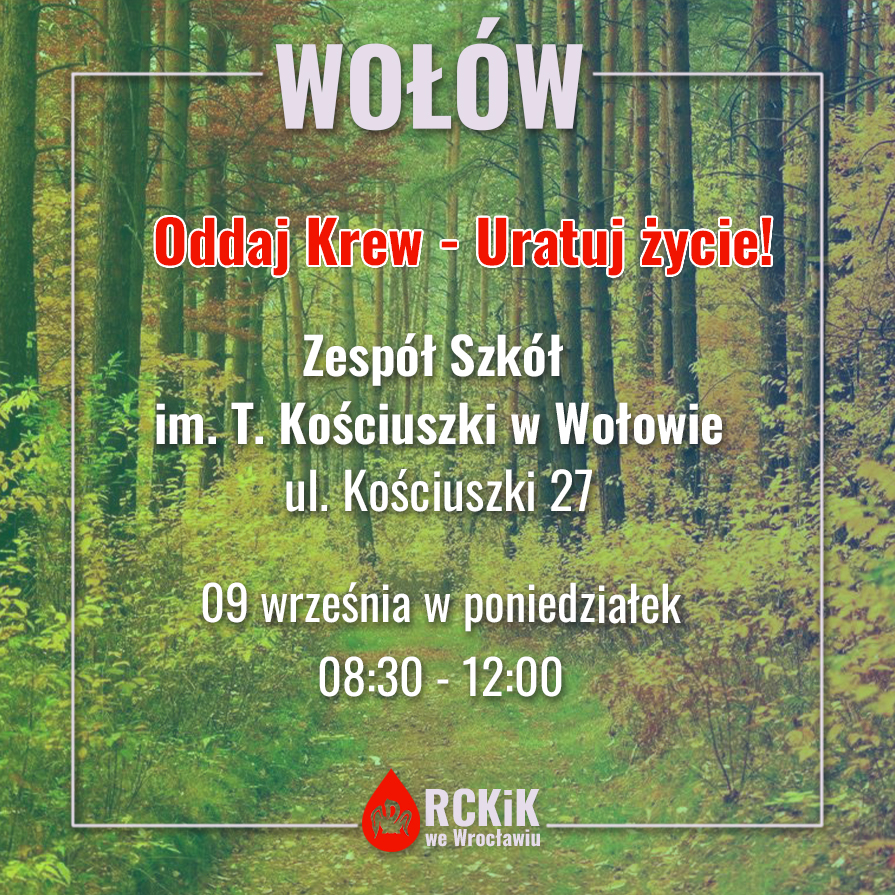 Akcja krwiodawstwa w Wołowie - 09.09.2024 r.