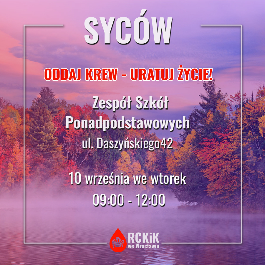 Akcja krwiodawstwa w Sycowie - 10.09.2024 r.