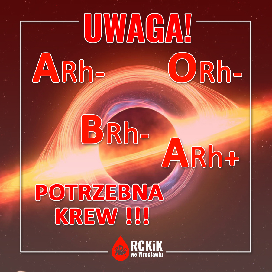 Stan zapasów krwi grupy O Rh+ znacznie się poprawił ale spada stan grupy A Rh+