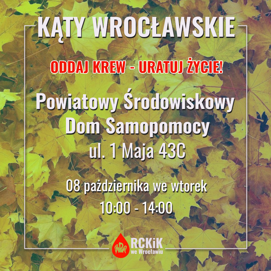 Akcja krwiodawstwa w Kątach Wrocławskich - 08.10.2024 r.