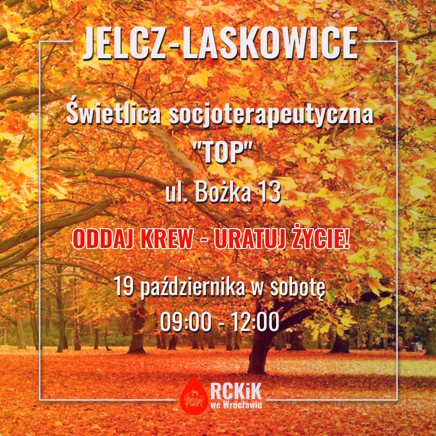 W sobotę (19.10) czekamy na Was w Jelczu