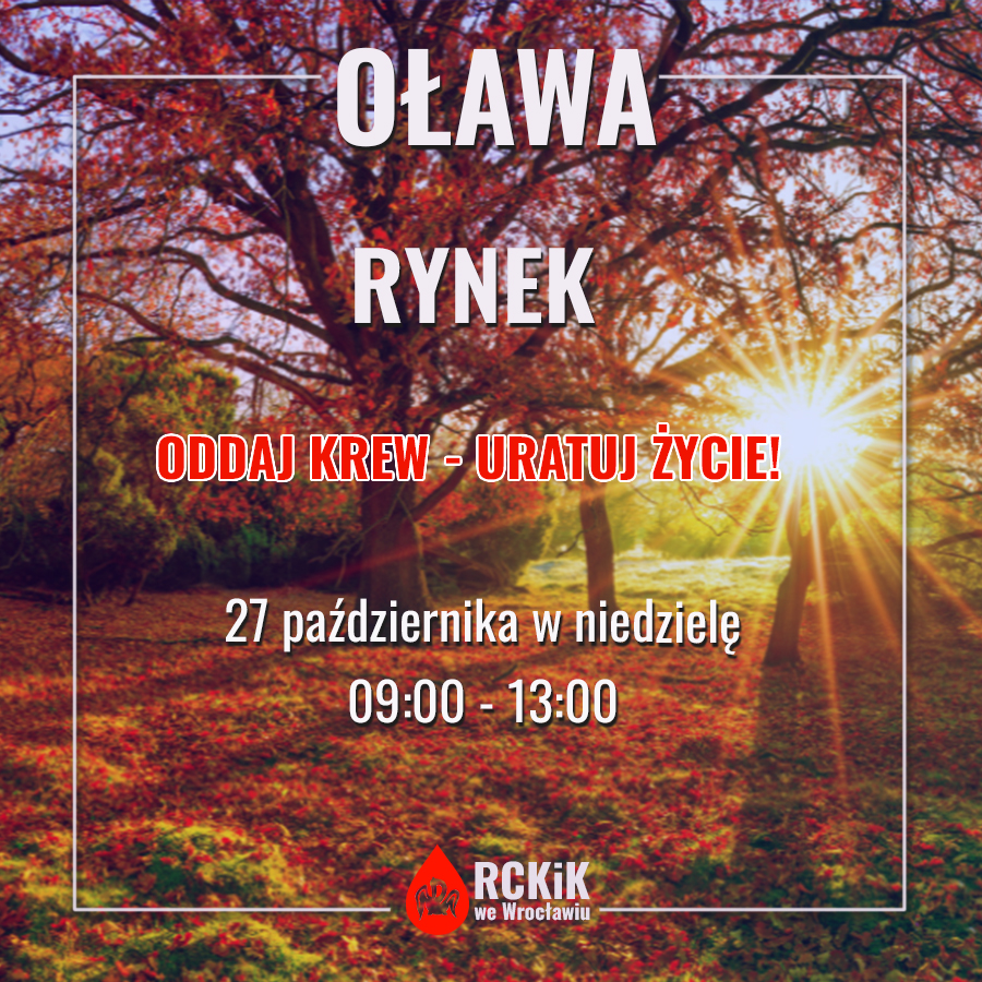 Akcja krwiodawstwa w Oławie - 27.10.2024 r.