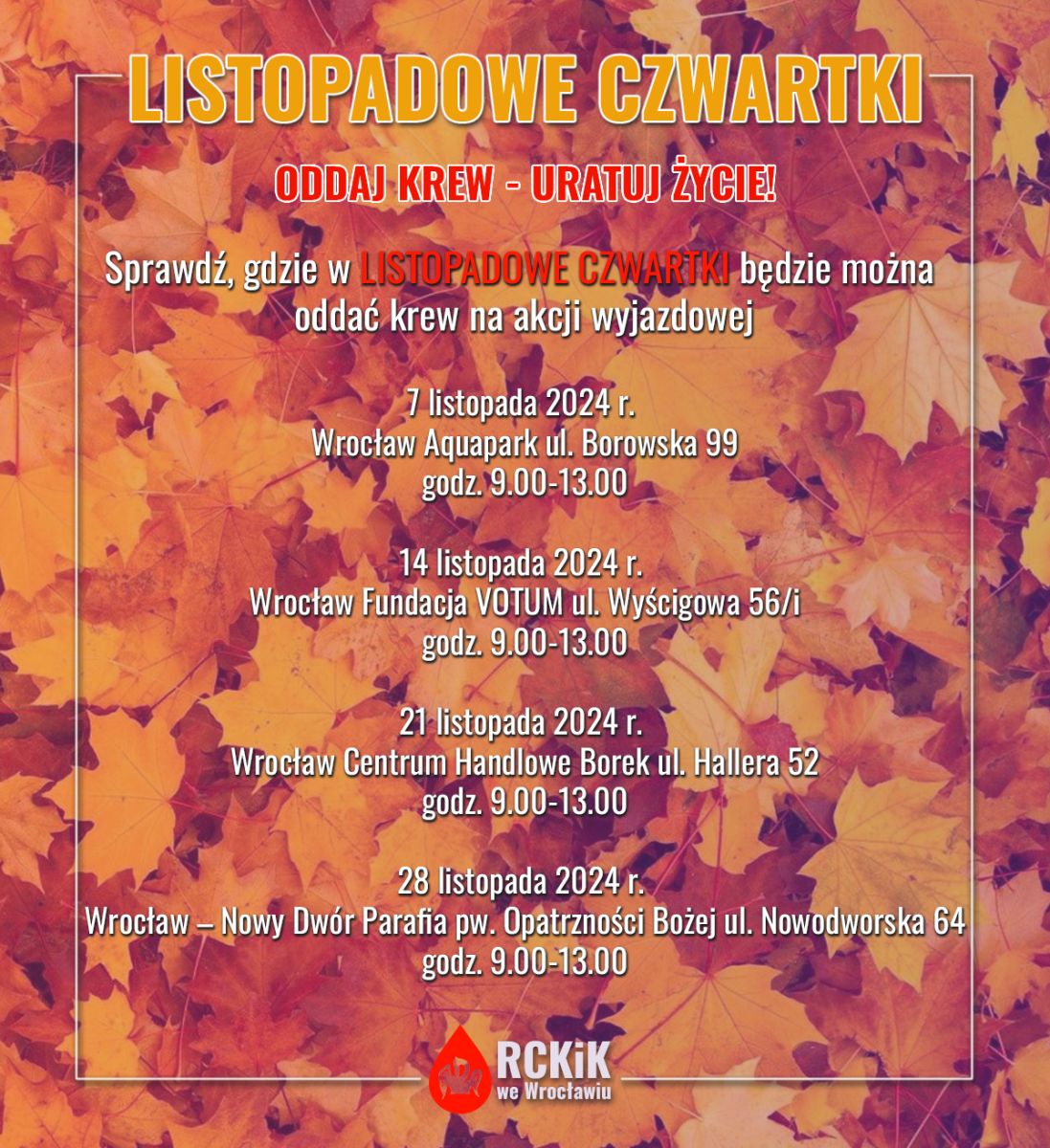 Akcje wyjazdowe w listopadowe czwartki