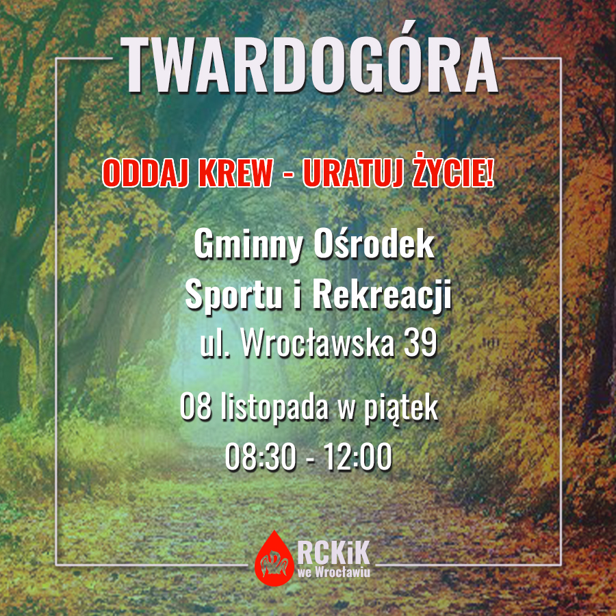Akcja krwiodawstwa w Twardogórze - 8.11.2024 r.