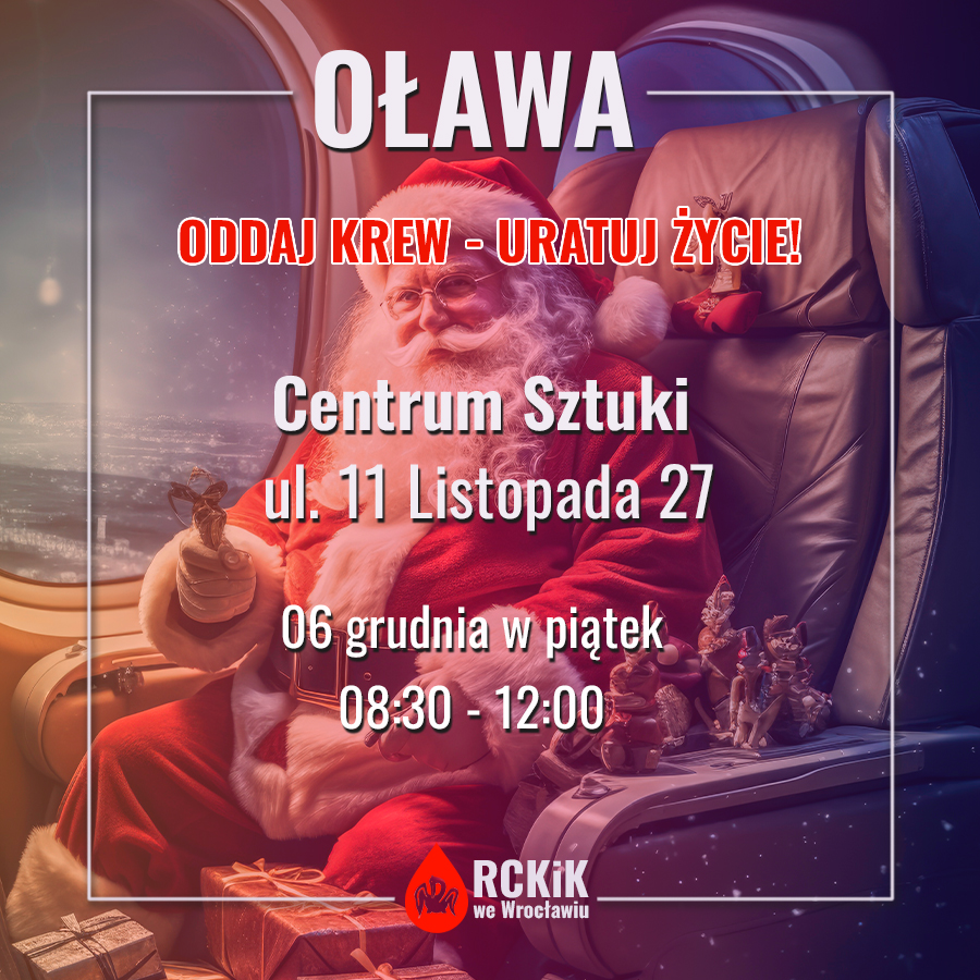 Mikołajkowa akcja krwiodawstwa w Oławie - 6.12.2024 r.