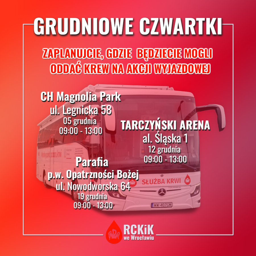 Czwartkowe ekipy wyjazdowe w grudniu 2024 r. - Wrocław