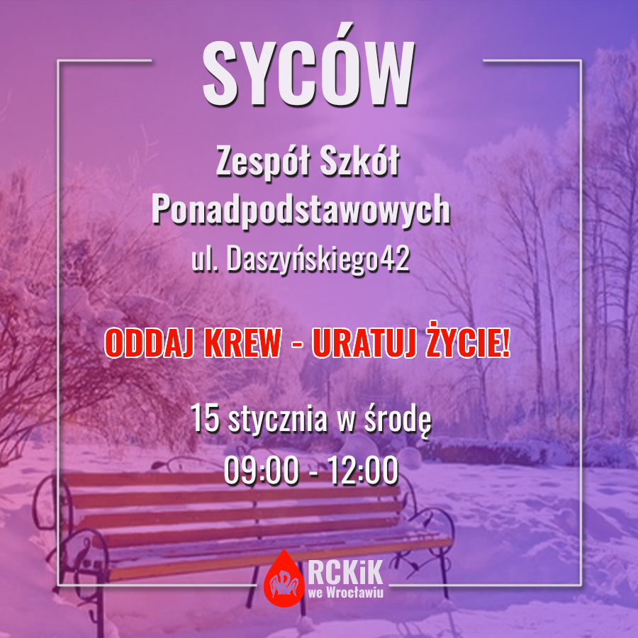 W środę (15 stycznia) zapraszamy do Sycowa i Środy Śląskiej