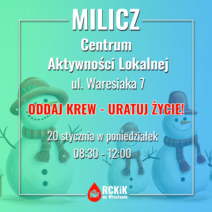 W poniedziałek zapraszamy do Milicza