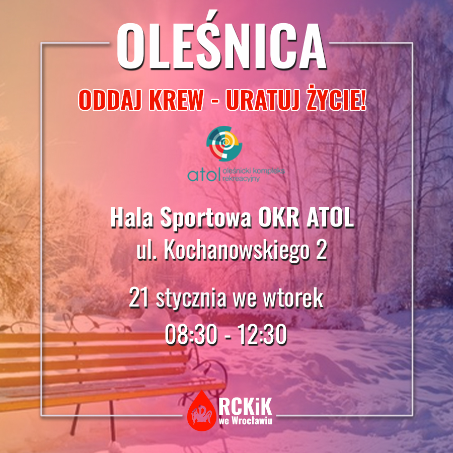Akcja krwiodawstwa w Oleśnicy - 21.01.2025 r.